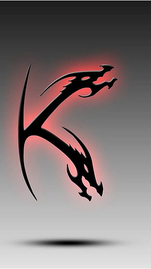 Stylized Black Dragon Silhouette with Red Glow on Gradient Background HD phone wallpaper