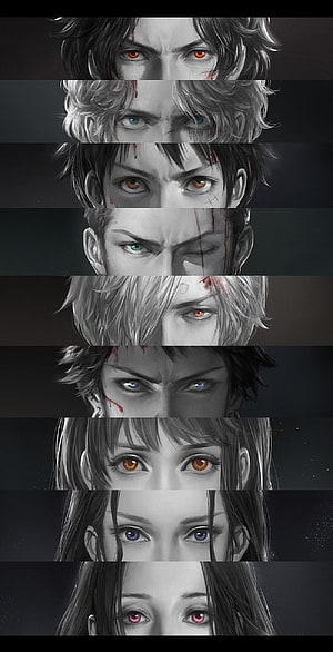 One Piece Character Eyes Collage with Blood and Dark Anime Art Style HD phone wallpaper