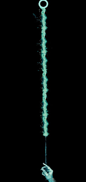 Hand Holding Glowing Cyan Liquid Stream Abstract Art HD phone wallpaper