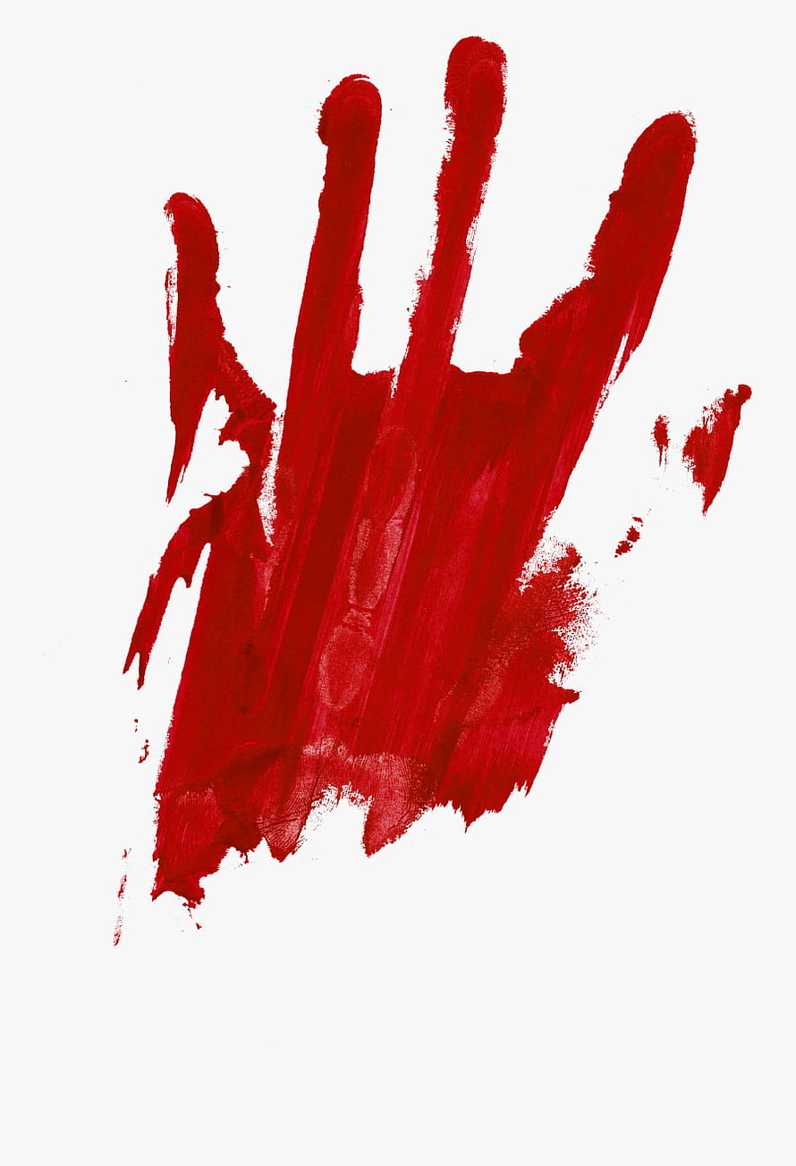 Red Paint Handprint on White Background, Abstract Blood Splatter Art HD phone wallpaper