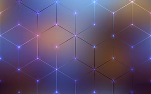 Abstract Geometric Network With Glowing Blue Nodes And Gradient Background HD wallpaper