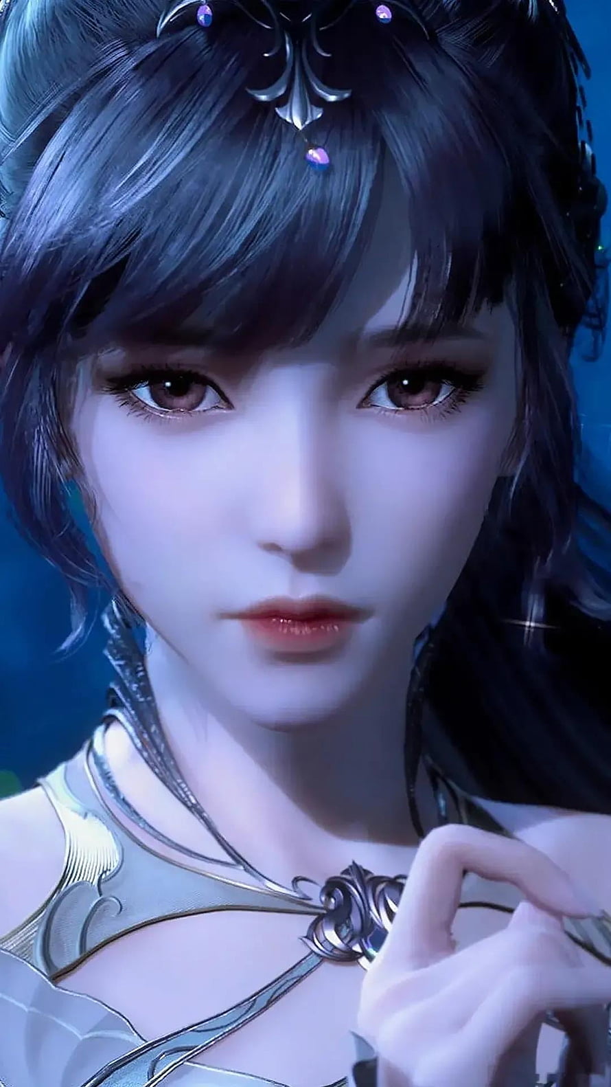 Xiao Wu 3D Character Portrait with Intricate Hair Ornaments and Fantasy Armor HD phone wallpaper