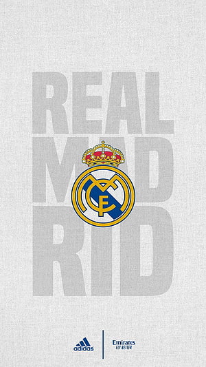 Real Madrid Football Club Official Logo Wallpaper With Adidas And Emirates Sponsors HD phone wallpaper