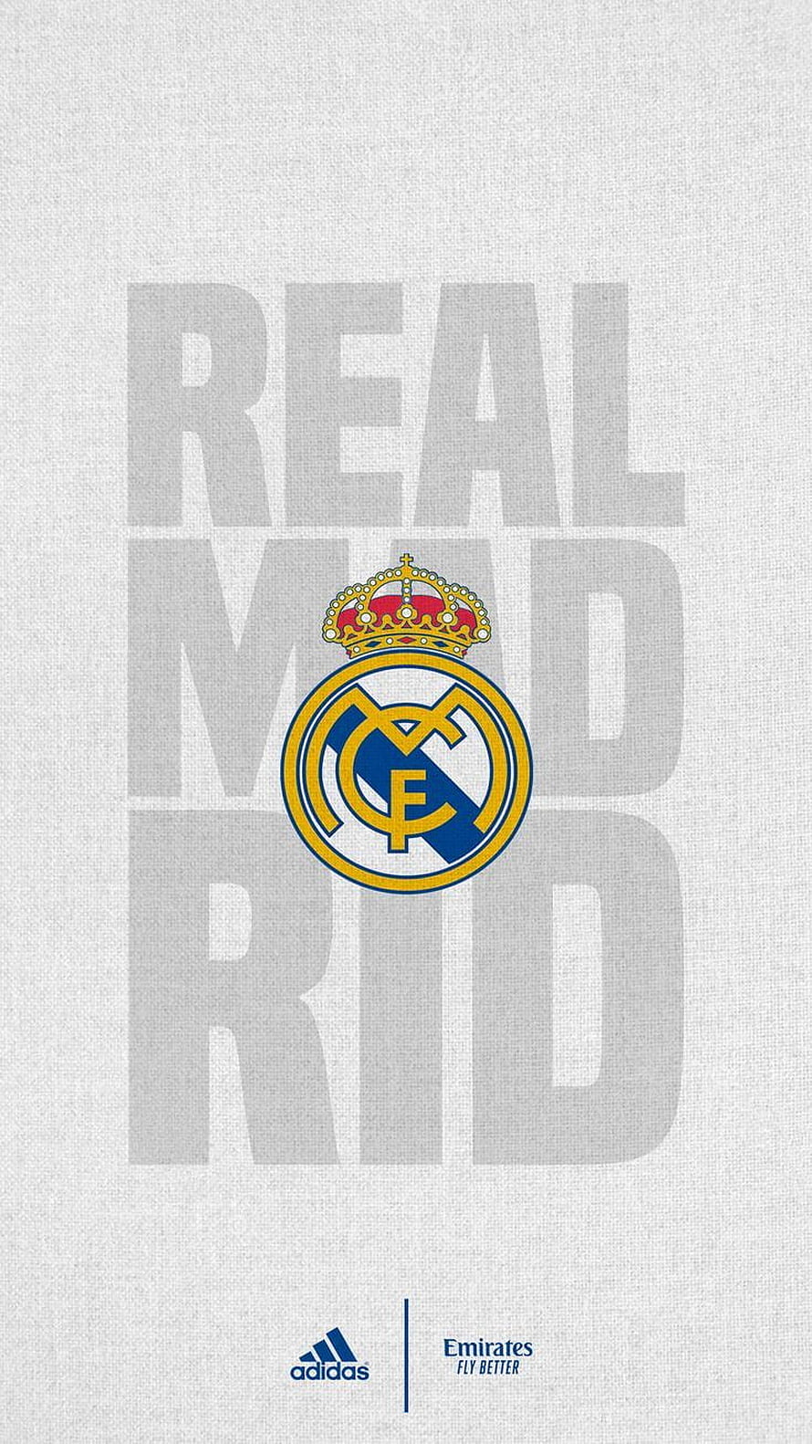 Real Madrid Football Club Official Logo Wallpaper With Adidas And Emirates Sponsors HD phone wallpaper
