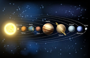 Solar System Planets Diagram With Sun Mercury Venus Earth Mars Jupiter Saturn Uranus Neptune Pluto HD wallpaper
