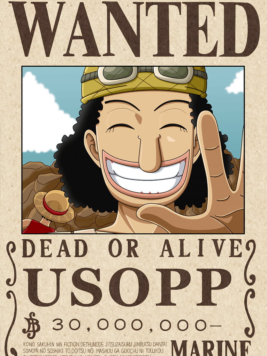 One Piece Usopp Wanted Poster Dead or Alive Anime Character Art HD phone wallpaper