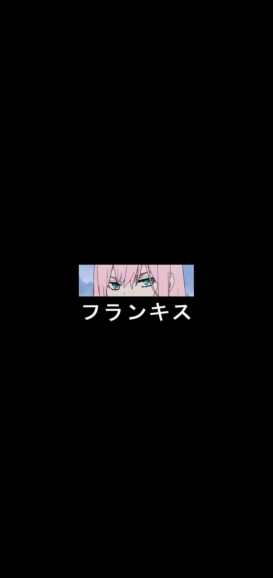 Zero Two from Darling in the FranXX Anime Character Portrait on Black Background HD phone wallpaper