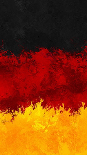 Abstract Grunge German Flag Wallpaper with Bold Black Red and Gold Brushstrokes, German flag, germany HD phone wallpaper