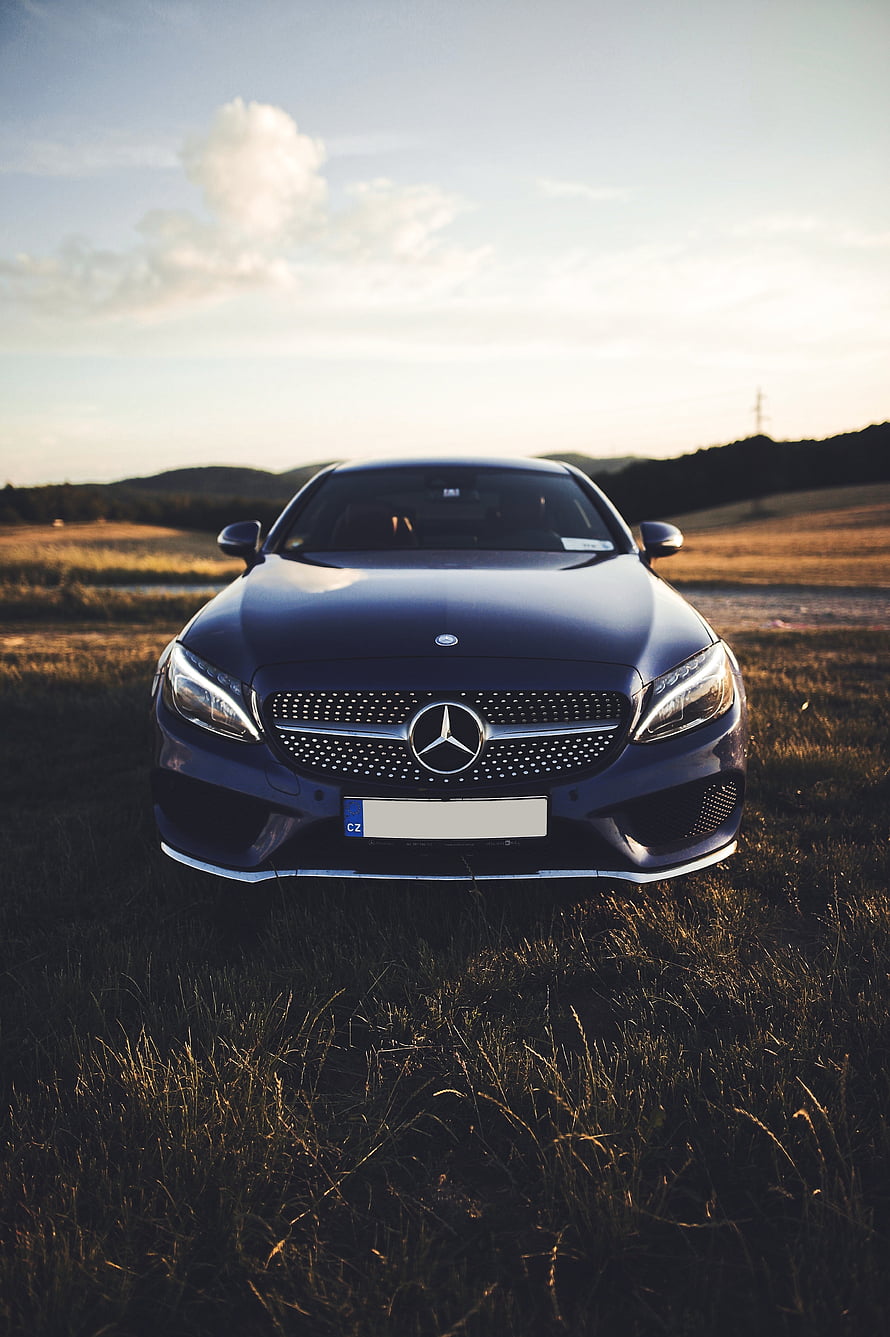Mercedes-Benz CLS-Class Front View in Golden Hour Field HD phone wallpaper