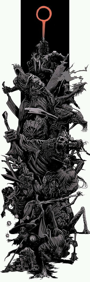 Dark Souls 3 Bosses Dark Fantasy Illustration HD phone wallpaper