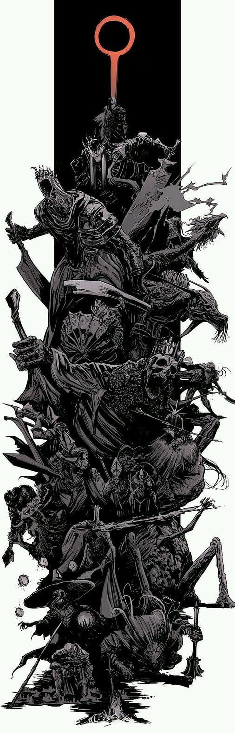 Dark Souls 3 Bosses Dark Fantasy Illustration HD phone wallpaper
