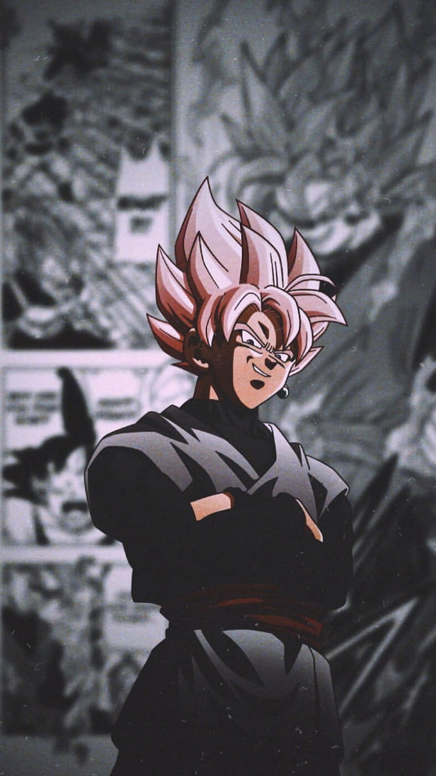 Black Goku Ultra Instinct Anime Character With Crossed Arms HD phone wallpaper