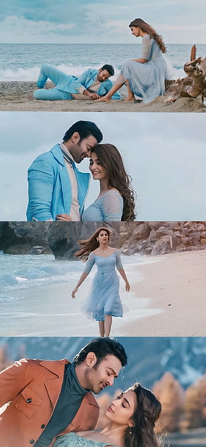 Radhe Shyam Movie Romantic Beach Couple Stills HD phone wallpaper