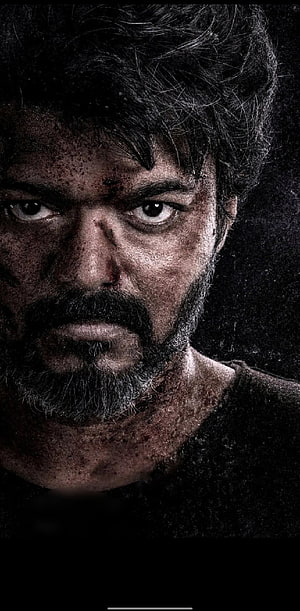 Thalapathy Vijay Intense Close-Up Portrait in Dark Cinematic Style HD phone wallpaper
