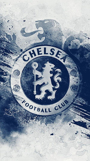 Chelsea Football Club Crest Wallpaper - Blue and White Grunge Design HD phone wallpaper