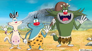 The Wild Thornberrys Movie - Zita, Donnie, and El Toro cartoon characters waving in a savanna landscape HD wallpaper