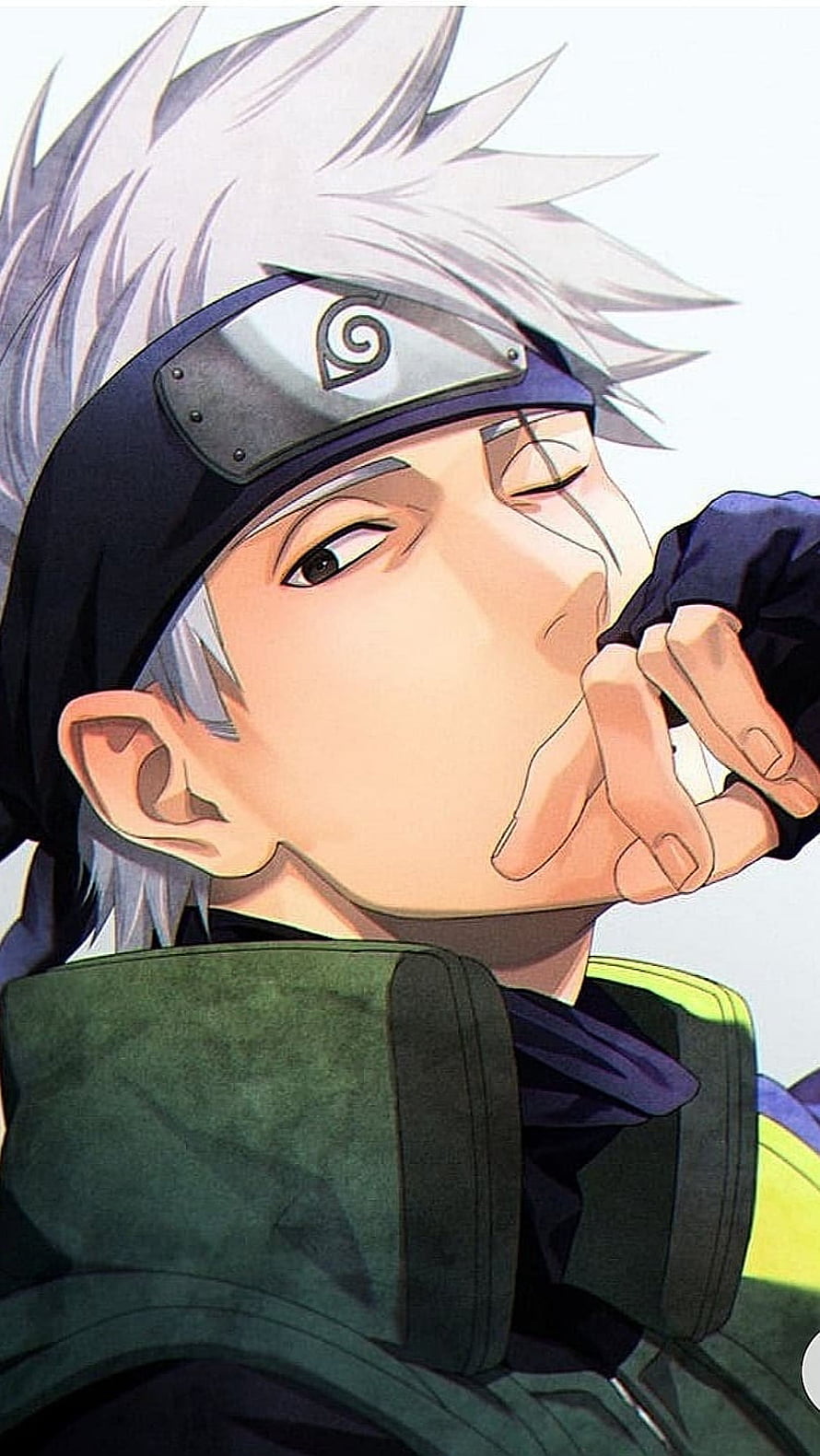 Kakashi Hatake from Naruto Anime Winking Portrait Wallpaper HD phone wallpaper