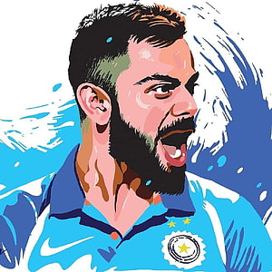 Virat Kohli India Cricket Team Captain Pop Art Illustration Wallpaper HD phone wallpaper
