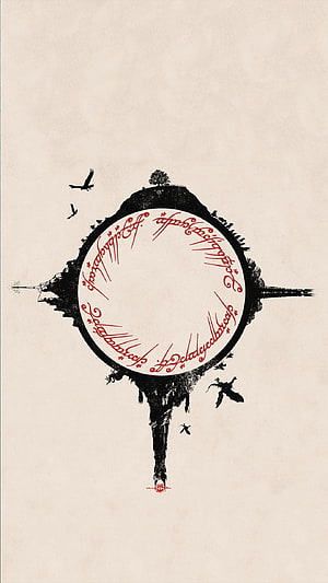 Lord of the Rings One Ring Inscription Fantasy Art Wallpaper HD phone wallpaper