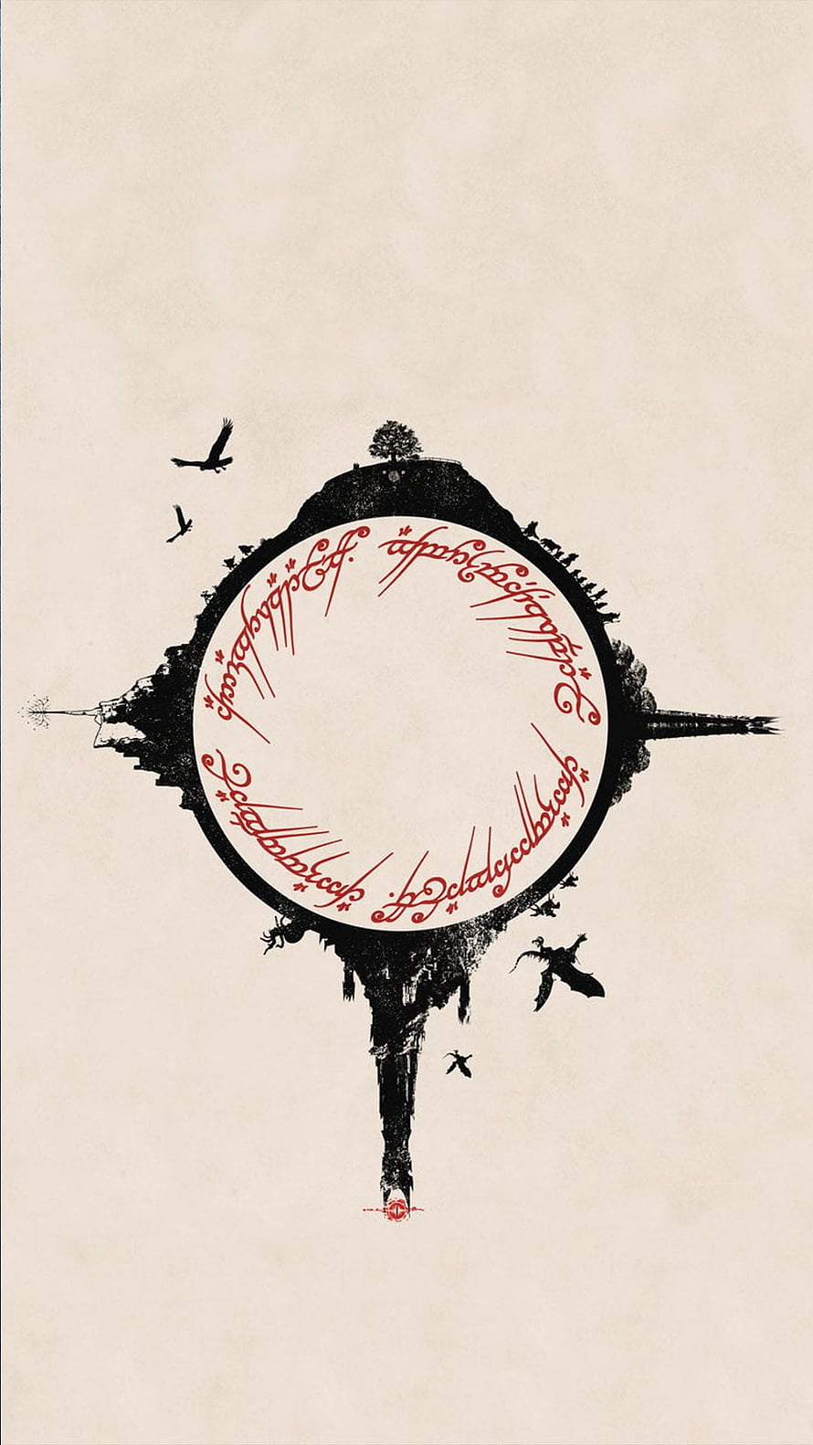 Lord of the Rings One Ring Inscription Fantasy Art Wallpaper HD phone wallpaper