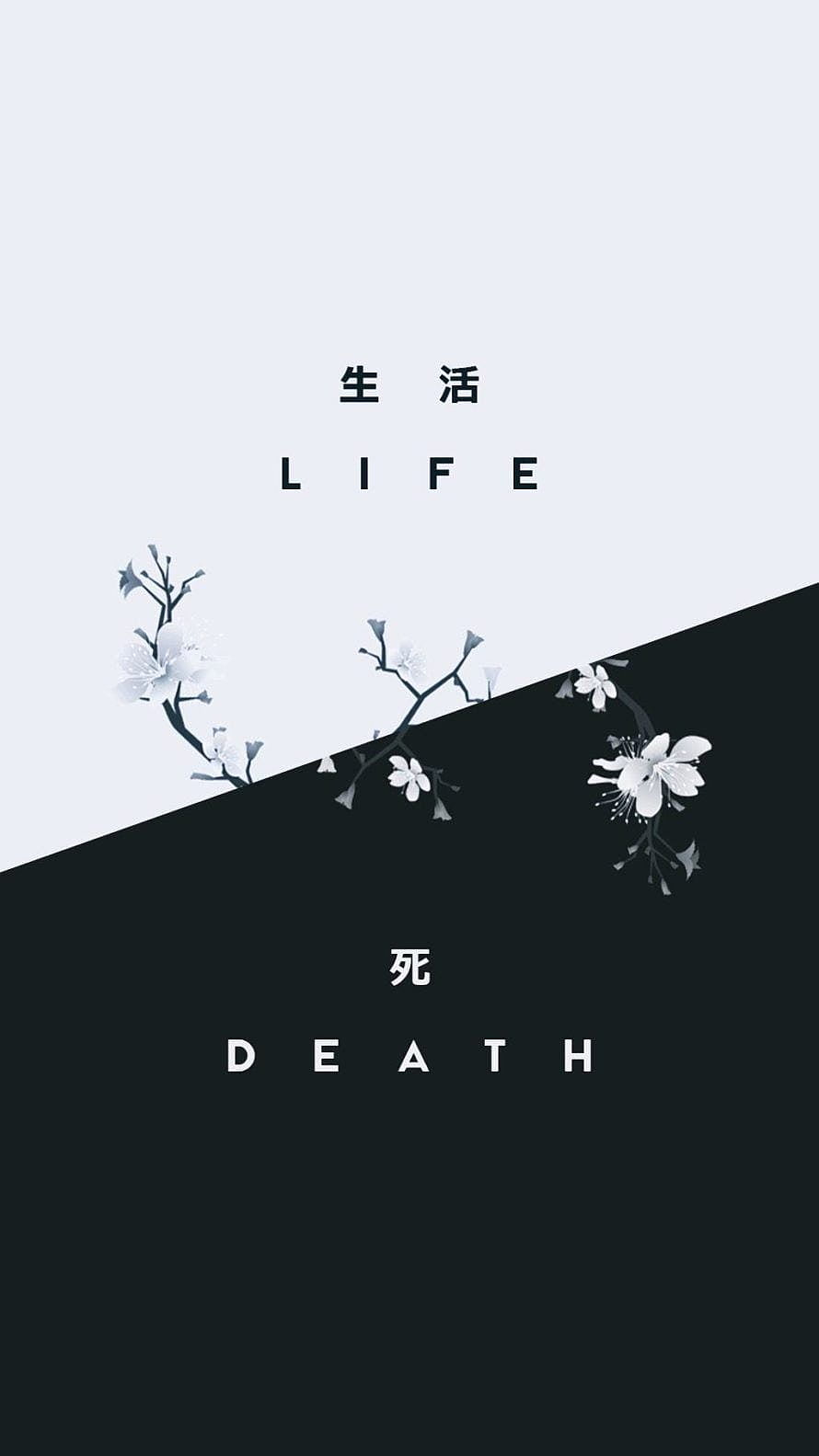 Minimalist Life and Death Concept with Cherry Blossoms HD phone wallpaper