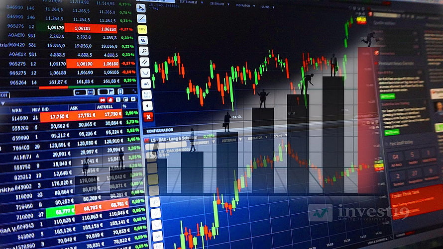 Stock Market Trading Dashboard With Candlestick Charts And Business Figures HD wallpaper