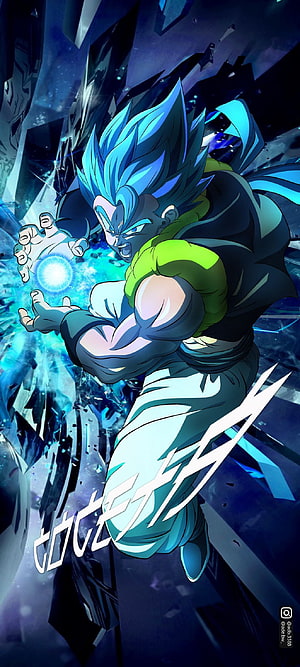 Vegeta Super Saiyan Blue anime character charging a glowing blue energy blast in a dynamic action pose HD phone wallpaper