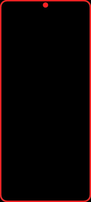 Minimalist Red Smartphone Frame Outline With Camera Cutout On Black Background HD phone wallpaper