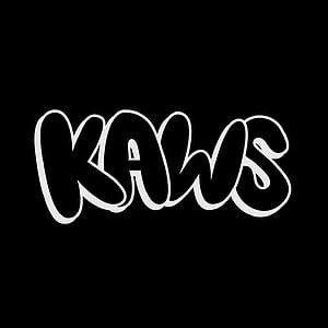 KAWS Bubble Lettering Logo in White on Black Background HD phone wallpaper