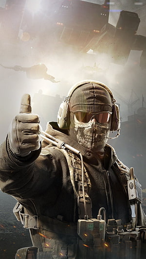 Call of Duty Modern Warfare 2 Ghost Soldier Thumbs Up Tactical Gear Wallpaper HD phone wallpaper