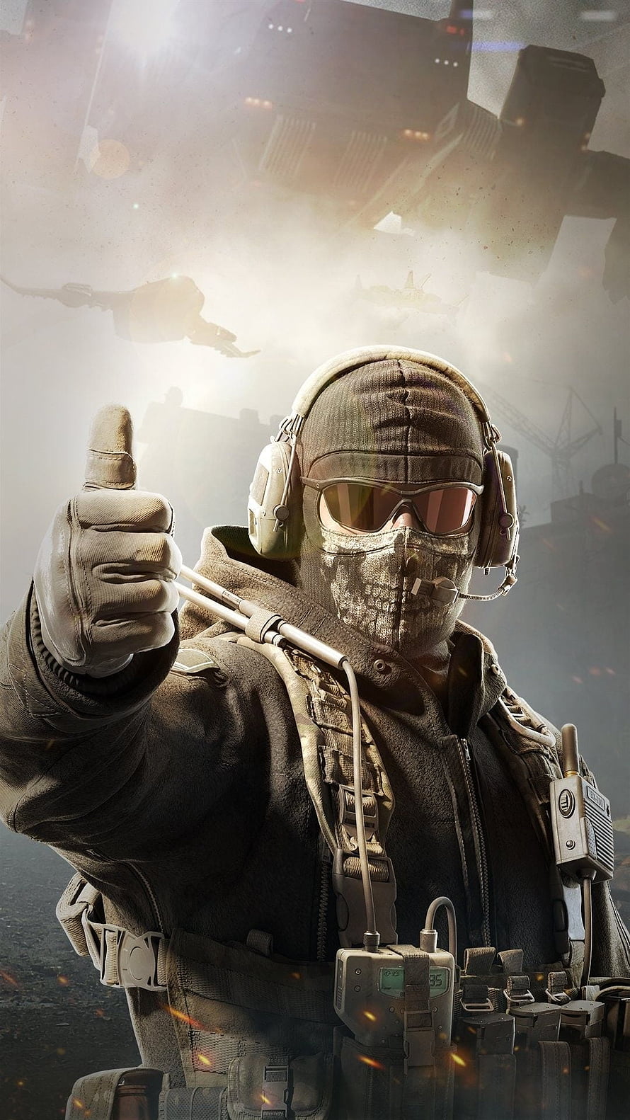 Call of Duty Modern Warfare 2 Ghost Soldier Thumbs Up Tactical Gear Wallpaper HD phone wallpaper