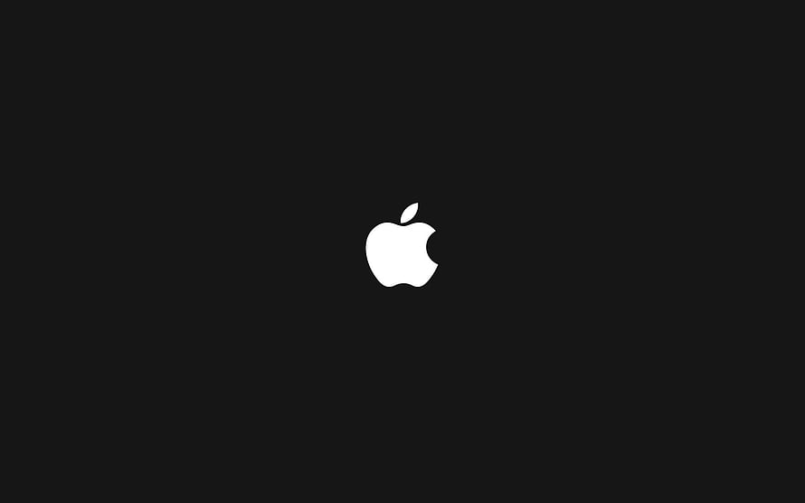 Minimalist White Apple Logo on Black Background HD wallpaper