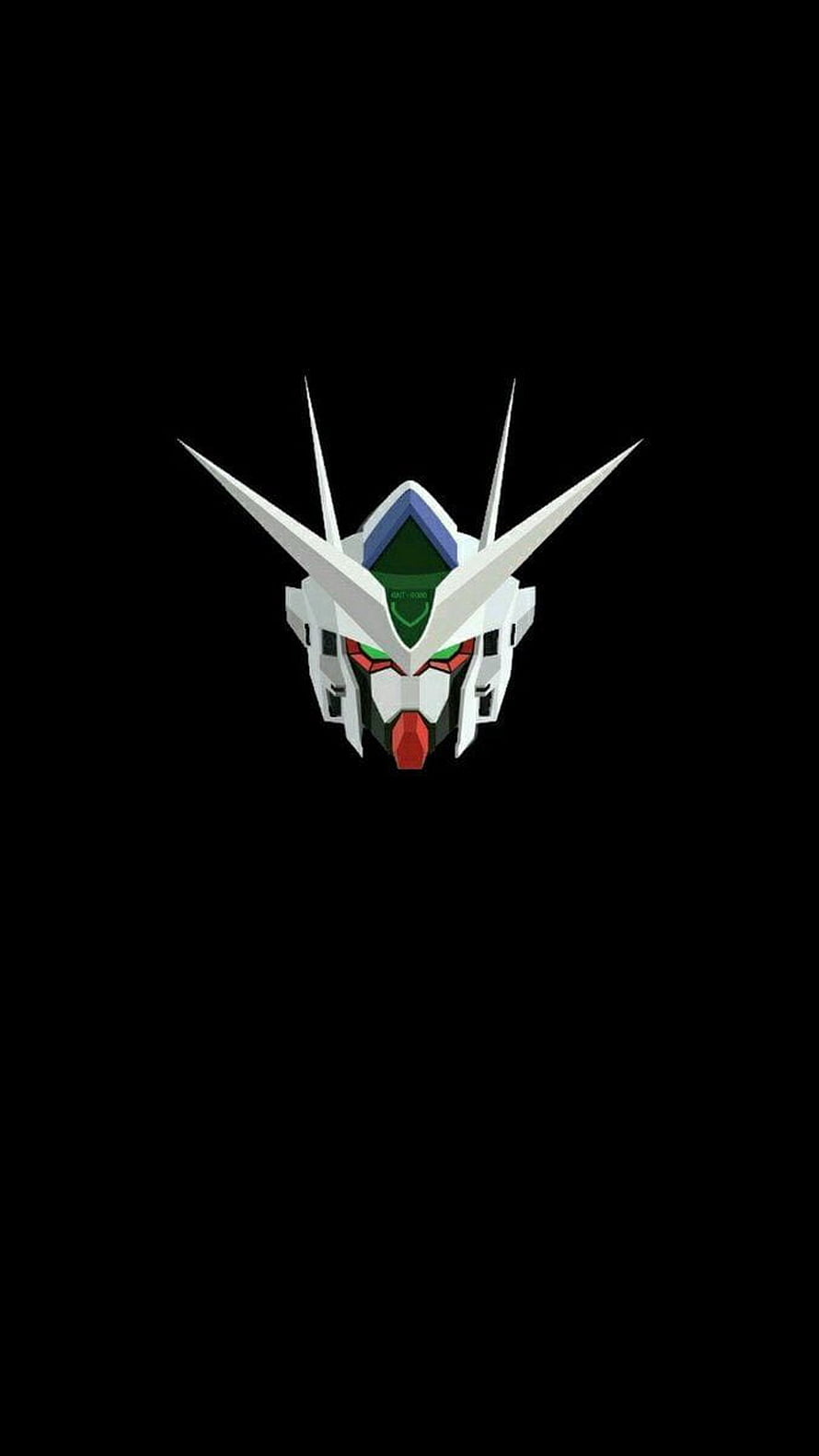 Minimalist Gundam Head Portrait on Black Background HD phone wallpaper