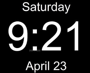Minimalist Black Digital Clock Face with White Time and Date Display HD wallpaper