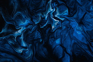 Deep Blue Liquid Marble Abstract Art with Swirling Dark Tones and Fluid Texture HD wallpaper