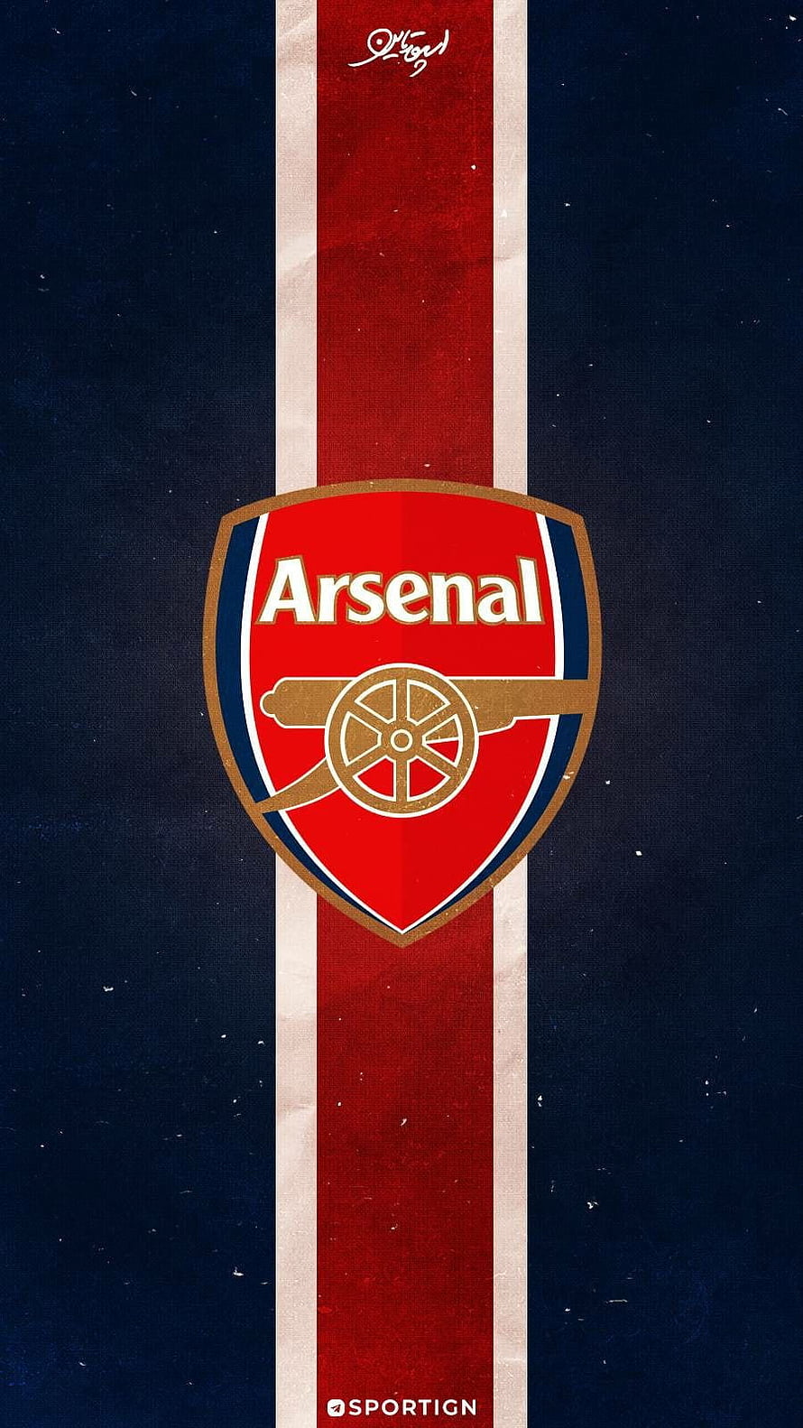 Arsenal FC Retro Crest Wallpaper With Red And Blue Vertical Stripes HD phone wallpaper