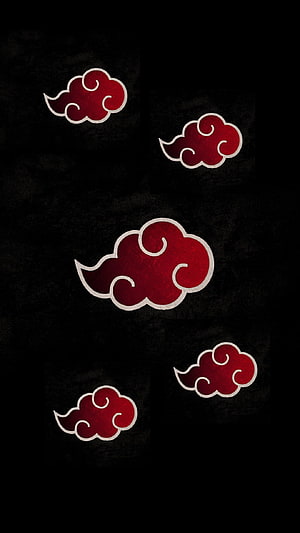 Akatsuki Cloud Symbol Anime Wallpaper Dark Red Pattern HD phone wallpaper