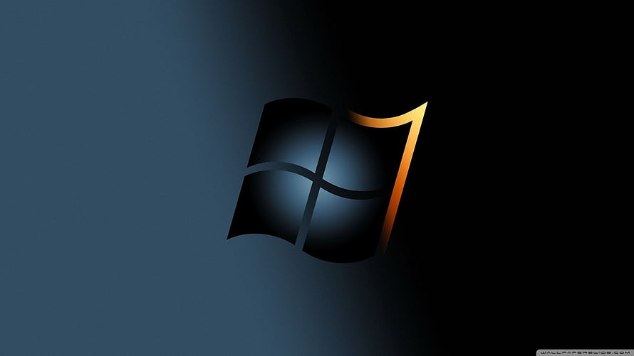 Windows 7 Logo Wallpaper - Dark Blue and Black Background HD wallpaper