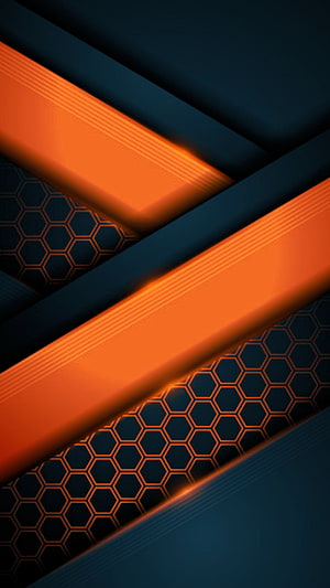 Abstract Orange and Dark Blue Hexagonal Honeycomb Pattern Wallpaper HD phone wallpaper
