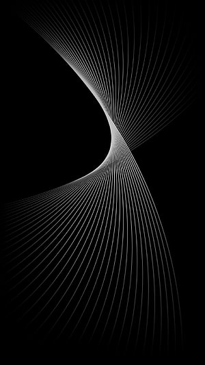 Minimalist Black and White Abstract Curves with Flowing Geometric Lines HD phone wallpaper