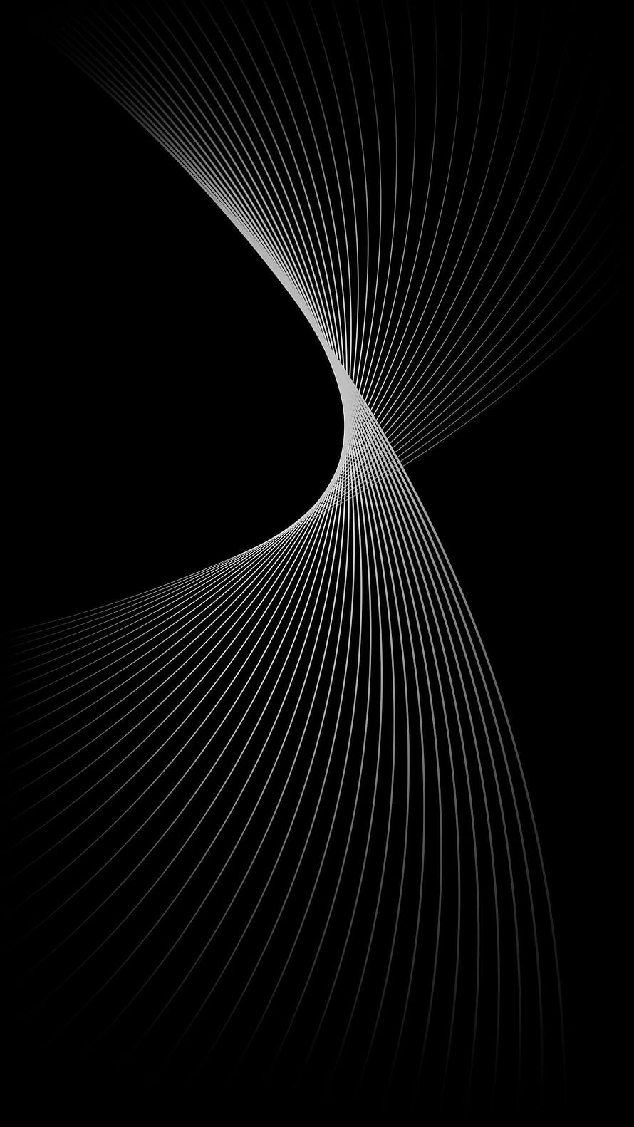 Minimalist Black and White Abstract Curves with Flowing Geometric Lines HD phone wallpaper