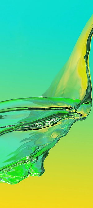 Vibrant Green and Yellow Liquid Splash Abstract Water Flow HD phone wallpaper