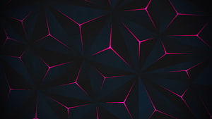 Abstract Geometric Pattern With Glowing Pink Lines On Dark Background HD wallpaper