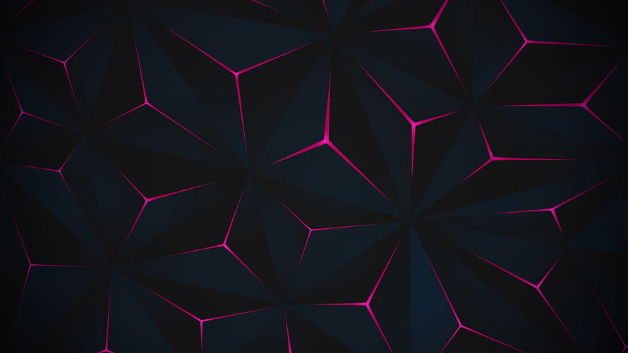Abstract Geometric Pattern With Glowing Pink Lines On Dark Background HD wallpaper