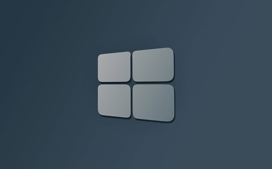 Minimalist Windows 11 Logo on Dark Blue Background HD wallpaper