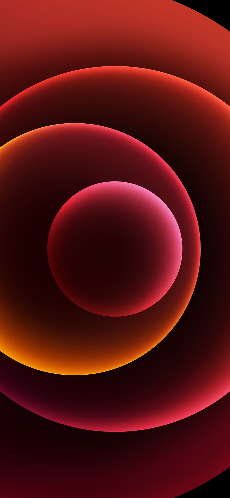 Abstract Concentric Circles in Deep Red and Orange Gradient with Minimalist Geometric Design HD phone wallpaper