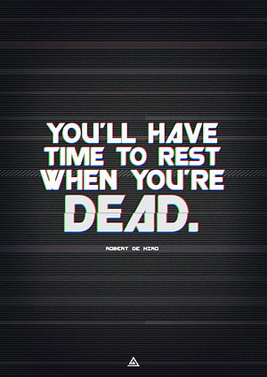 Robert De Niro Quote on Rest and Death with Glitch Effect HD phone wallpaper
