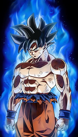 Goku Ultra Instinct Sign Anime Character With Blue Aura And Spiky Hair HD phone wallpaper