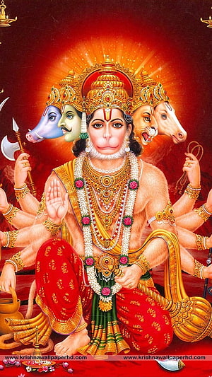 Panchamukhi Hanuman Five-Faced Form Hindu Deity Wallpaper, Panchmukhi Hanuman, Lord, Hanuman HD phone wallpaper