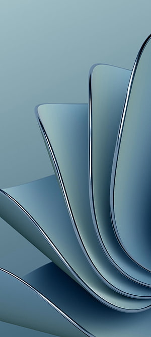 Abstract Blue Curved Shapes Wallpaper HD phone wallpaper